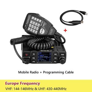 Retevis RT95 아마추어 햄 무전기 차량용 듀얼밴드 무전기 햄 아마추어무선 UHF VHF 워키토키 Ham Radio Walkie Talkie 아마추어햄무전기차량용 25W, 2.EU Fequency, 1개