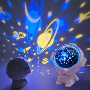 메리토 무드등 우주인 멜로디 프로젝터 무선 감성 LED 인테리어 조명 수면등 수유등 램프, 핑크