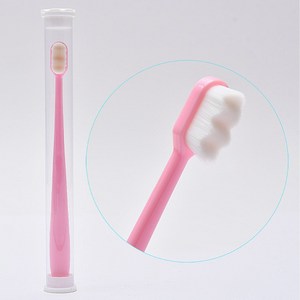 나인밸리 개별포장 초미세모 잇몸 케어 칫솔, 1세트, 10개입, 웨이브 핑크