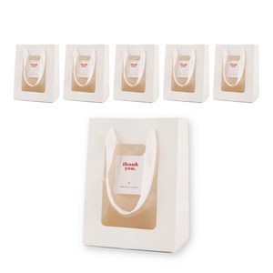 투명창 윈도우 미니 쇼핑백 어린이집 생일 답례품 구디백, 1.화이트, 6개