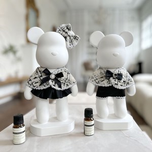 다올센트 빅베어브릭 커플 석고방향제 실내 디퓨저 리필오일 20ml 대형, 화이트커플, 포우먼