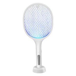 LED 충전식 전기 모기채 플라이 박멸 전기 모기채 SK9001, 화이트_충전식 모기채, 흰색