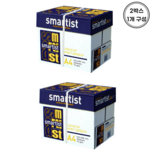 더블에이 스마티스트 A4 복사용지(A4용지) 75g 2500매 2BOX, 스마티스트 A4 복사용지