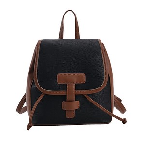 배색 가죽 복조리 토트 백팩