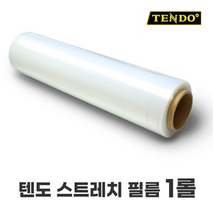 [TENDO]텐도 프리미엄 스트레치 필름 18mic 500mm*350m 공업용랩 1롤, 투명_1롤 18MIC 폭 500mm 길이 350m, 1개