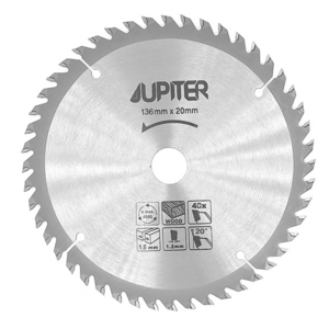 주피터 목공용 톱날 원형톱날 5인치, 1개, 125MM x 16MM 50날 2.6T