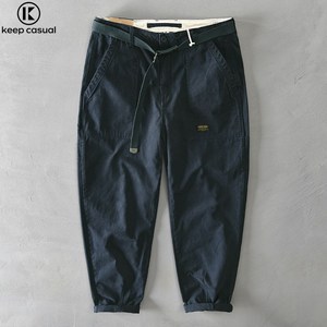 Keep Casual 남성 멀티포켓 순면 캐주얼 카고 팬츠 테이퍼드 팬츠