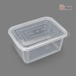 사출 사각용기 6.5L 투명 100개 BOX 다회용용기, 1개