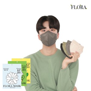 키리아마스크 KF94 마스크 새부리형 플로라 컬러마스크 대형 성인용, 10매입, 20개, 화이트 (흰색)