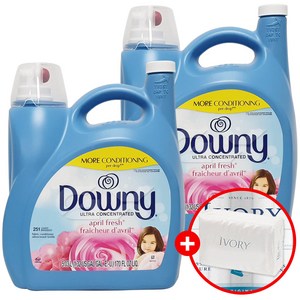 다우니 초고농축 섬유유연제 에이프릴 5.03L x2개 + 아이보리비누, 1개