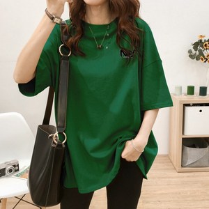 스타일아유 여성 루즈핏 썸머 프린트 반팔 티셔츠 200g 스판 M~2XL 빅사이즈 자체제작 TS1931