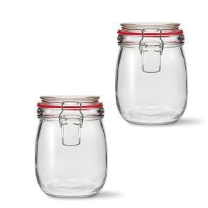 미르 메탈글라스자 클립 유리병, 700ml, 2개