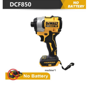 DEWALT 브러시리스 무선 3 단 임팩트 드라이버 20V 리튬 전동 공구 3250RPM 3800IPM 205NM 베어툴 DCF850 1, 본품, 1개, [01] only tool