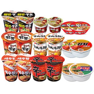 소컵라면세트9종(오징어짬뽕2 새우탕2 신라면2 튀김우동2 안성탕면2 육개장2 김치사발면2 짜파게티범벅2 왕뚜껑미니2)