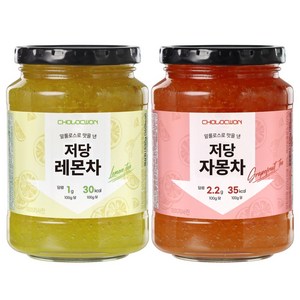 초록원 저당레몬차530g + 저당자몽차530g, 530g, 1세트, 2개입