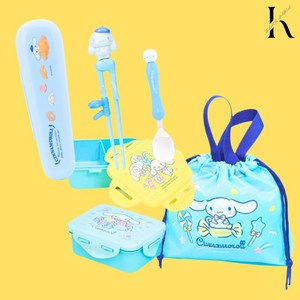 산리오 시나모롤 도시락 수저세트 교정젓가락 소풍 체험학습 피크닉 2단 3단 스텐 1단계 맥스 수저세트, 2단조리개도시락+맥스 교정수저세트, 1개