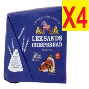 200g 4팩 렉산드 크리스프 브레드 오리지널 호밀 크래커 스웨덴 과자 Leksands Cispbead Oiginal, 4개