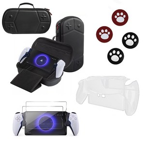 아싸라봉 PS5 포탈 악세서리 6종 스타터 패키지 케이스 가방 강화유리 풀세트, 1세트, 블랙, 포탈 센터백 6종패키지