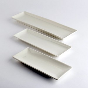 깔끔 롱접시_대(w41x11x3) 좁고 긴 직사각형 접시 업소용그릇, 1개