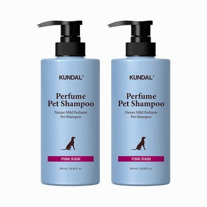 쿤달 네이처 마일드 퍼퓸 애견 샴푸 핑크레인향, 2개, 500ml