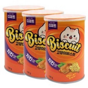 너를위한디저트 고양이 비스켓 간식, 치킨맛, 100g, 3개