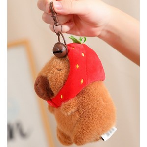 [kc인증 완료! 안심구매] Seonsi home 보들보들 카피바라 인형 어린이 좋아한 선물인형, 딸기 카피바라, 1개, 12cm