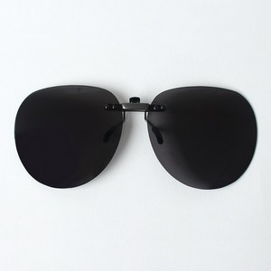 블랙딘 클립선글라스 클립온선글라스 탈부착선글라스 안경착용자용, PCS-무테/원형블랙