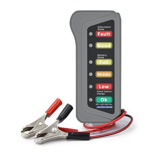 자동차 배터리 테스터기 측정기 잔류확인 자가용 밧데리 잔량 전압 12V LED, 자동차용 배터리테스터기, 1개
