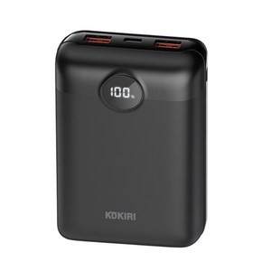 코끼리 LCD 잔량표시 PD 고속충전 22.5W 대용량 보조배터리 20000mAh, KPB-RM20P1A2, 블랙