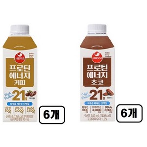 서울우유 프로틴 에너지 초코 + 커피, 240ml, 12개