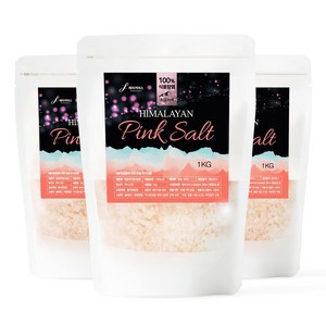 소금자리 히말라야 핑크솔트 굵은소금, 3개, 1kg