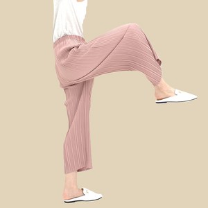 여성 플리츠 바지 주름 옷 밴딩 와이드 통바지 편한 엄마바지 중년여성 몸빼 골지 고무줄 국산