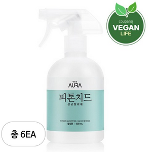 아우라 피톤치드 살균탈취제 숲속향 본품, 500ml, 6개