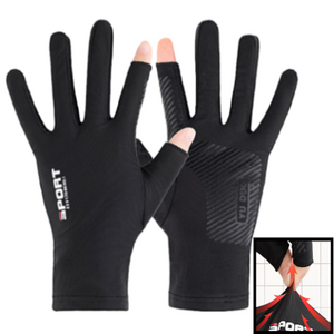 더블컨택 등산 트레킹 스포츠 손가락 터치 장갑, 1개, 블랙