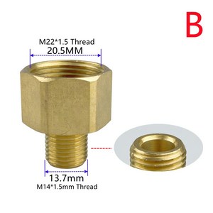 암컷 M22 M14 수컷 어댑터 압력 와셔 건 호스 커넥터 황동 피팅, 1개