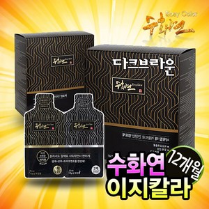 수화연 염색약 이지칼라 7분동안, (12p+1p)-다크브라운