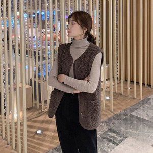 다온몰 여성용 양털조끼 뽀글이조끼 후리스 지퍼조끼