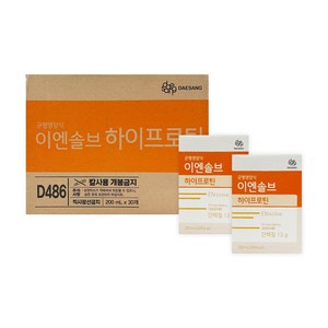 대상웰라이프 이엔솔브 하이프로틴 고단백 균형영양식 경관급식용 200ml x 30팩, 30개