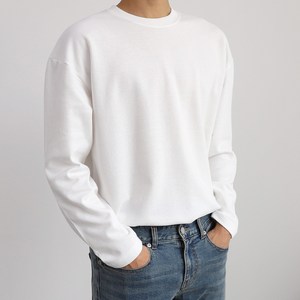 더베이직샵 소프트터치 심플 세미오버 크루넥 티셔츠