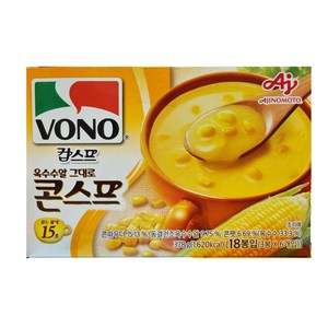 보노 15초 컵스프 옥수수알 그대로 콘스프 18봉입 VONO Cup Con Soupe 18PC, 21g, 18개