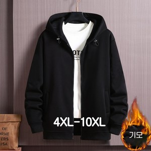 쥬엔리치 남자 빅사이즈 맨투맨 후드 집업 기모 남성 자켓 후드티 4XL-10XL