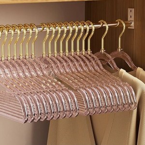 원풍룽 논슬립 어깨뿔방지 고급스러운 회전 투명 옷걸이, 10개, 핑크