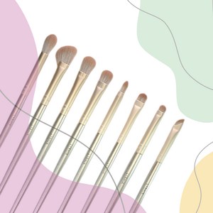 LYRHIX 고급원목메이크업브러쉬 컨실러브러쉬 아이샤도우붓 아이브러쉬 아이섀도우브러쉬 메이크업브러쉬, 1개, 나무 손잡이, 무광금(8개)