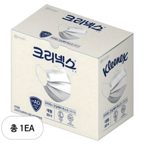 크리넥스 안심케어 마스크 대형, 80개입, 1개, 화이트