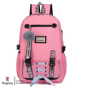 Rugravy 방수 스트랩 USB 포트 양 어깨 학생 가방 x0045