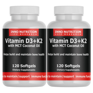이노뉴트리션 비타민 D3 K2 120정 2병 코코넛오일함유 심혈관영양제 뼈건강 치아건강 동맥경화, 2개