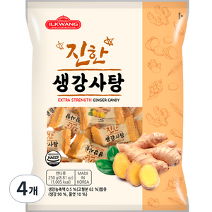 일광제과 진한 생강사탕, 250g, 4개