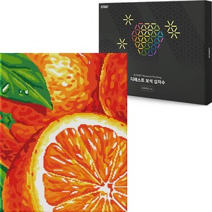 디패스트 보석십자수 DIY 40X50cm 구슬 비즈 공예 액자형 캔버스형 집들이선물 세트, 1세트, DF-711 오렌지