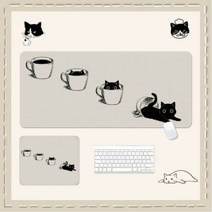 셀휘 마우스패드 장패드 키보드패드, 1개, 06 액체냥이