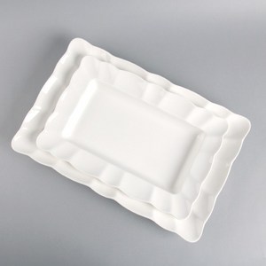 러플 직사각 접시(대) 49.5x32.8x4.5cm 케이터링 부페, 1개